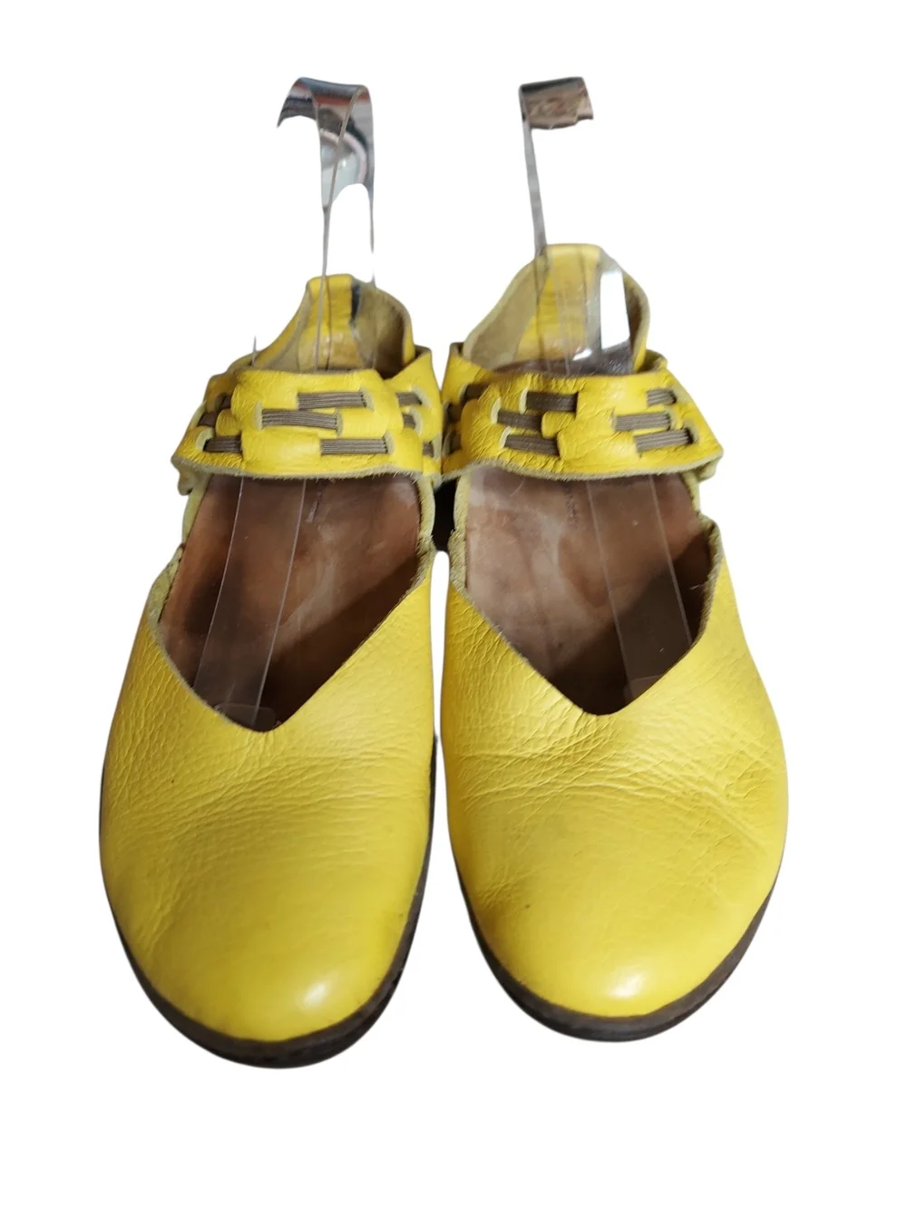 Trippen Germany Yellow Leather Flats Lagenlook Minimalist Comfort Shoes 7.5